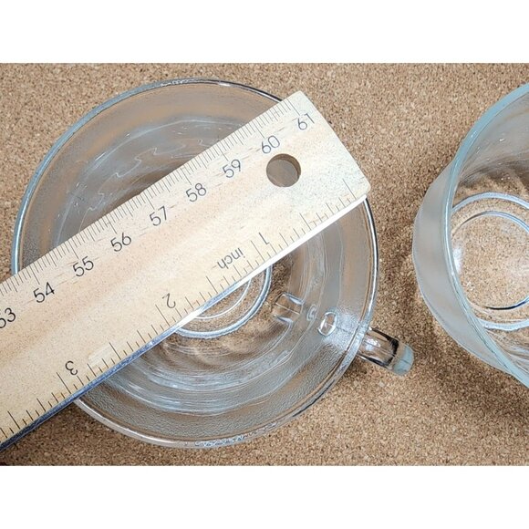 Vintage Arcoroc France Clearbrook Frosted Swirl Tea Coffee Cup Mug Set of 2 Glas - Picture 5 of 5